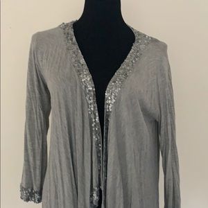 Grey Waterfall Sweater with Sequins
